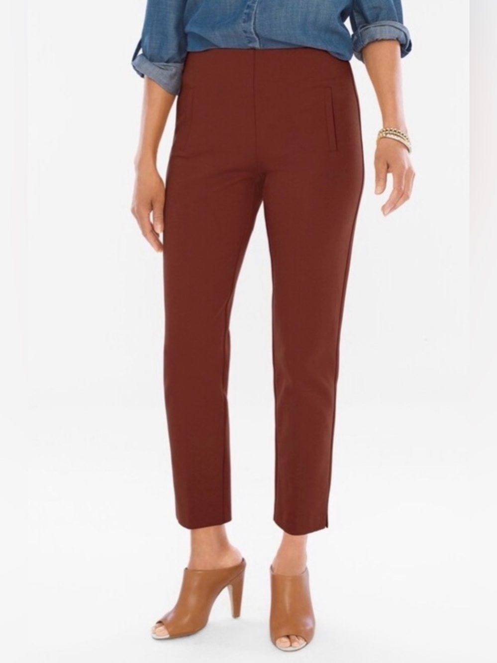 Chico’s Rust Juliet Stretch Ankle Pants Size 1 (US 8/10)